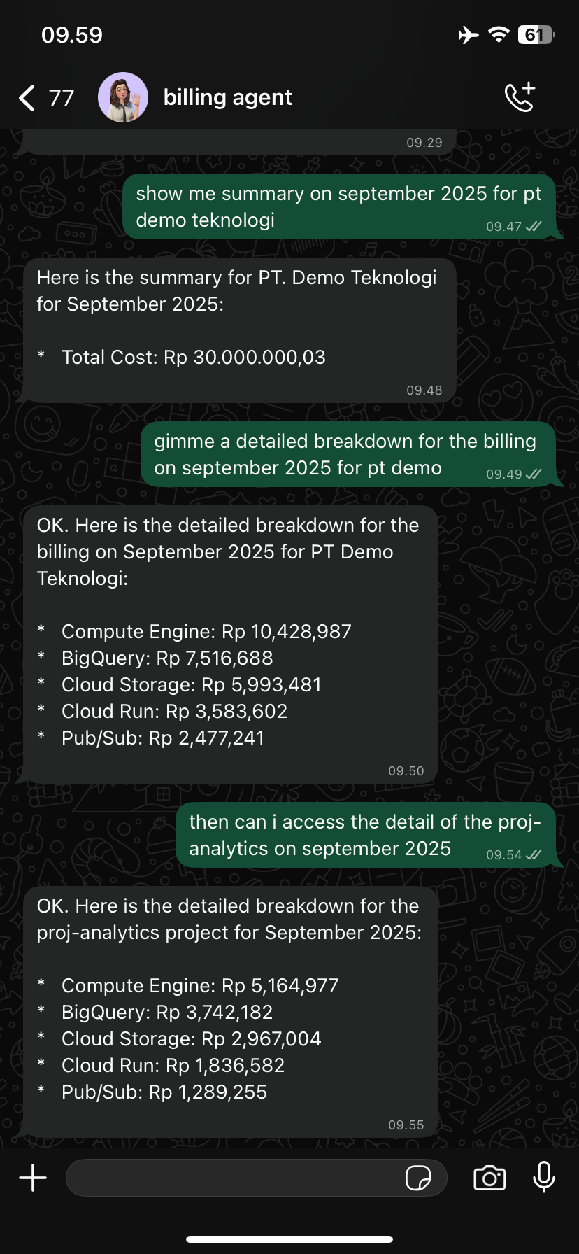 WhatsApp Chatbot UI